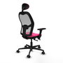 PIQUERAS Y CRESPO Silla de oficina Jorquera con mecanismo Sincro/Traslack Rosa y Gris