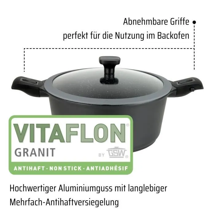 GSW EASY CLICK Olla de Aluminio Fundido para Inducción, 28 cm GSW EASY CLICK Olla de Aluminio Fundido para Inducción, 28 cm