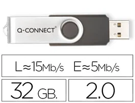 Q-connect Memoria USB Flash 32 GB 2.0 Negra