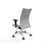 PIQUERAS Y CRESPO Silla Albacete confidente con mecanismo Sincro, Tela Blanca, Base Aluminio, Brazos 1D, Ruedas 65 mm