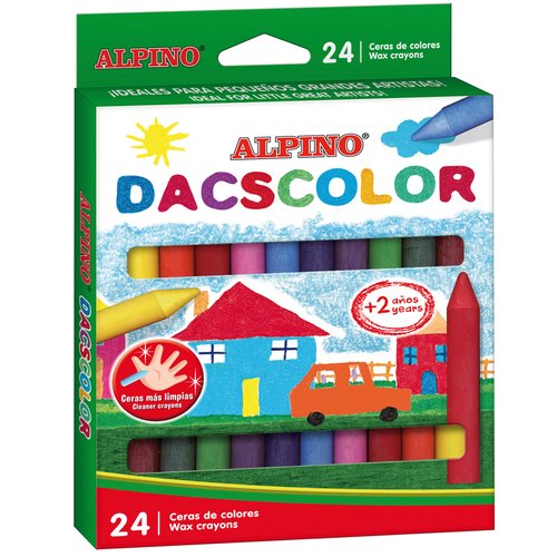 Dacs Estuche de 24 Ceras Semiblandas de Colores Surtidos 80mm