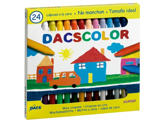 Dacs Estuche de 24 Ceras Semiblandas de Colores Surtidos 80mm