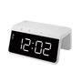 SAMI Despertador LED Digital con Reloj y Cargador Inalámbrico 10W Rápido para Móviles - Base de Alarma y Estación de Carga, Pantalla Clara, Color Blanco