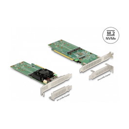 DeLOCK Tarjeta PCI Express x16 a 4 x NVMe M.2 Key M Low Profile