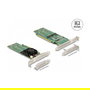 DeLOCK Tarjeta PCIe x16 a 4 NVMe M.2 Interno - Factor Forma Low Profile, Verde, Activo, 32 Gbit/s, Soporte Windows/Linux