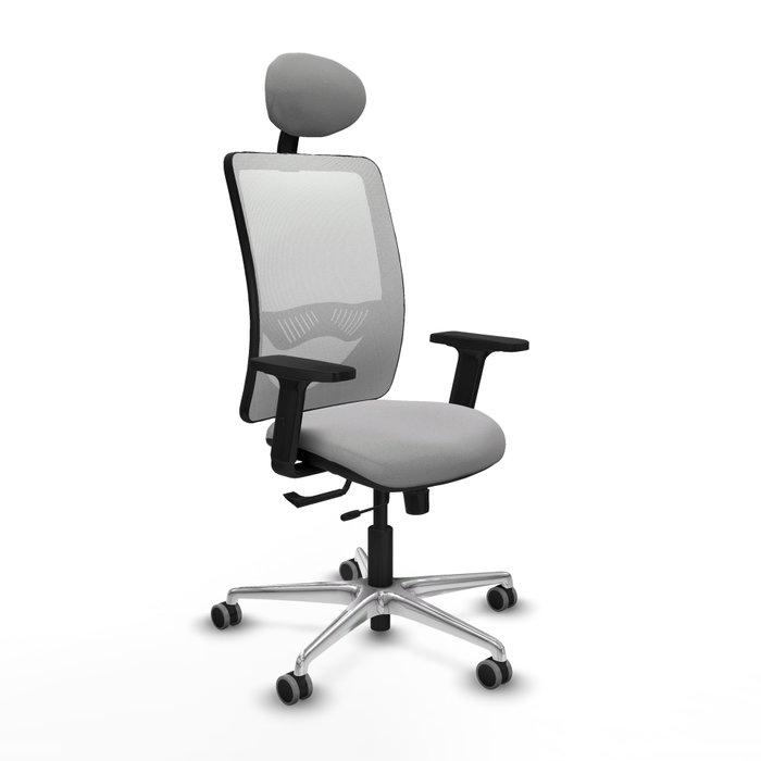 PIQUERAS Y CRESPO Silla de oficina Zulema con mecanismo Sincro/Traslack, Gris claro y Blanco PIQUERAS Y CRESPO Silla de oficina Zulema con mecanismo Sincro/Traslack, Gris claro y Blanco