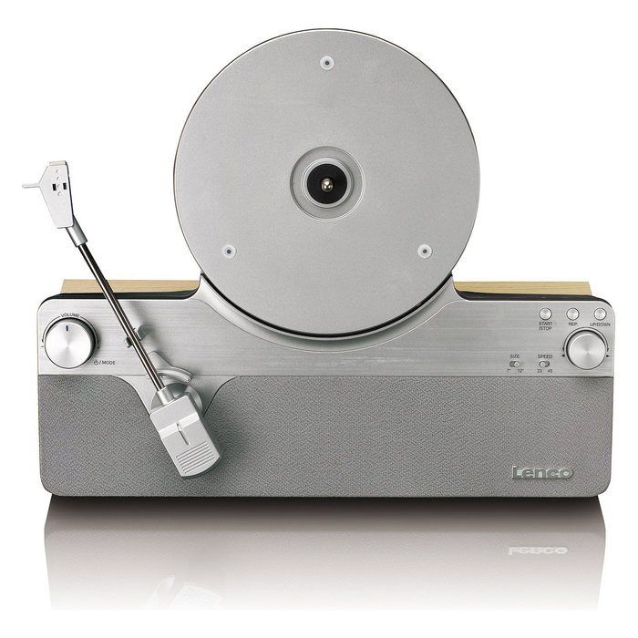 Lenco LSA-071SI Tocadiscos de Vinilo Automático con Bluetooth 5.3, Plato a 33/45 RPM, Amplificador y Altavoces Integrados, Color Gris