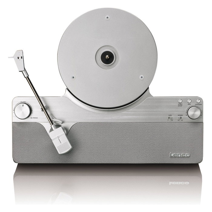 Lenco LSA-071SI Tocadiscos de Vinilo Automático con Bluetooth 5.3, Plato a 33/45 RPM, Amplificador y Altavoces Integrados, Color Gris