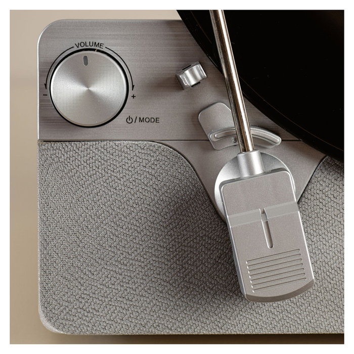 Lenco LSA-071SI Tocadiscos de Vinilo Automático con Bluetooth 5.3, Plato a 33/45 RPM, Amplificador y Altavoces Integrados, Color Gris