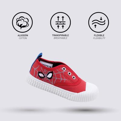 Zapatilla Loneta Suela Pvc Elásticos Spiderman Rojo 26