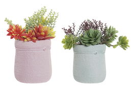 DKD Home Decor Planta Rosa Verde Menta Malva Naranja 10 x 18 x 18 cm (4 Unidades)