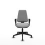 Silla de oficina Elche con mecanismo Asincro tapizada con Tela color Gris claro. Equipada con Base piramidal negra, Brazos fijos y Ruedas 65 mm parqué