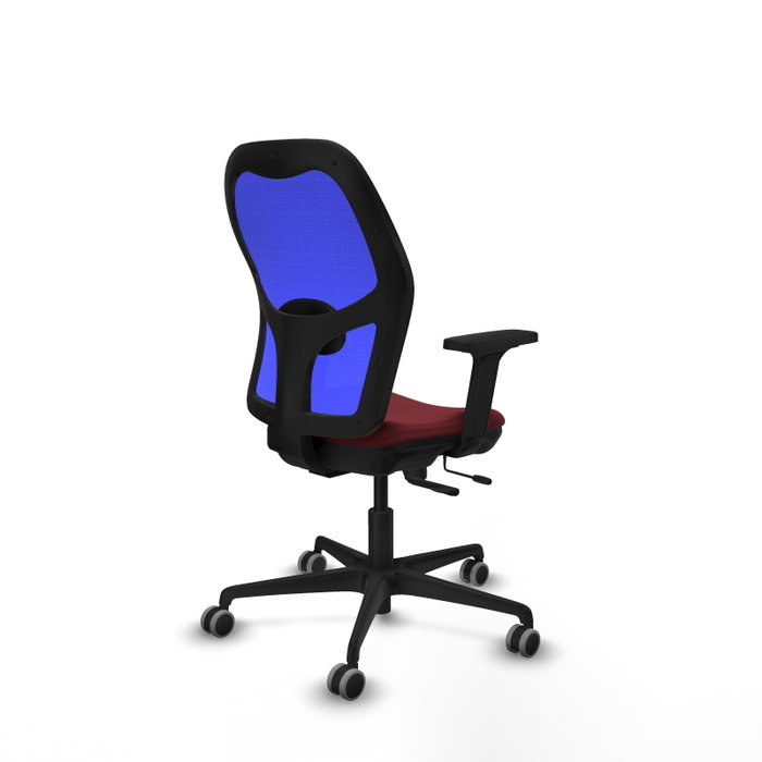 PIQUERAS Y CRESPO Silla de oficina Jorquera con mecanismo Sincro/Traslack, Granate y Azul