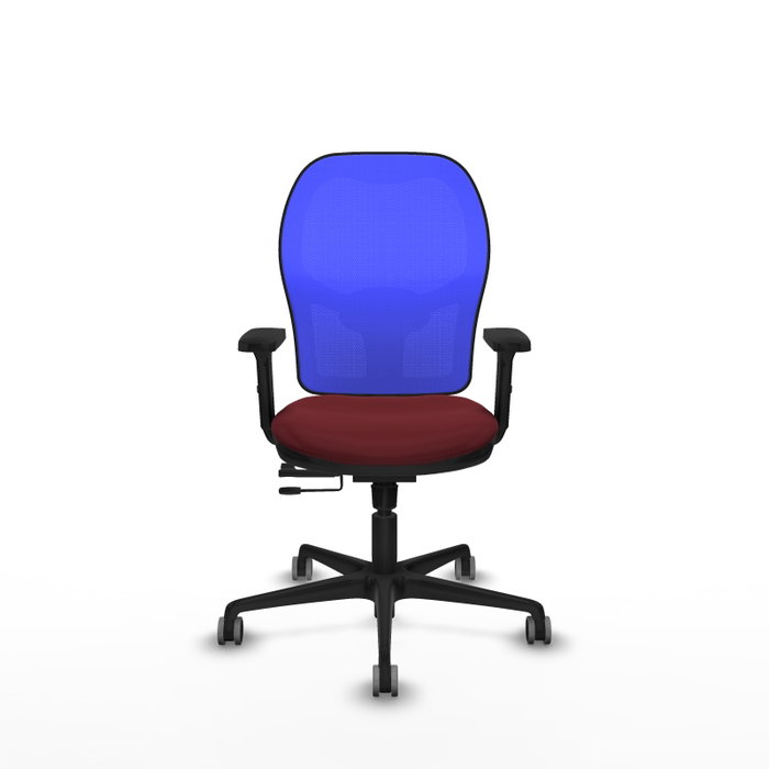 PIQUERAS Y CRESPO Silla de oficina Jorquera con mecanismo Sincro/Traslack, Granate y Azul