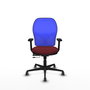 PIQUERAS Y CRESPO Silla de oficina Jorquera con mecanismo Sincro/Traslack, Granate y Azul