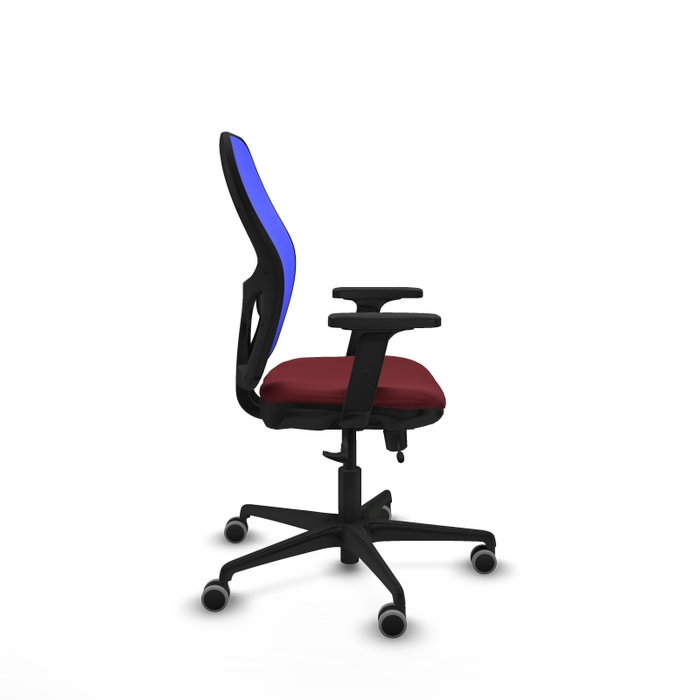 PIQUERAS Y CRESPO Silla de oficina Jorquera con mecanismo Sincro/Traslack, Granate y Azul