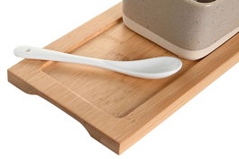 DKD Home Decor Aperitivo Multicolor Porcelana Bambu Set 7 Piezas 11.5 x 1.5 x 29 cm