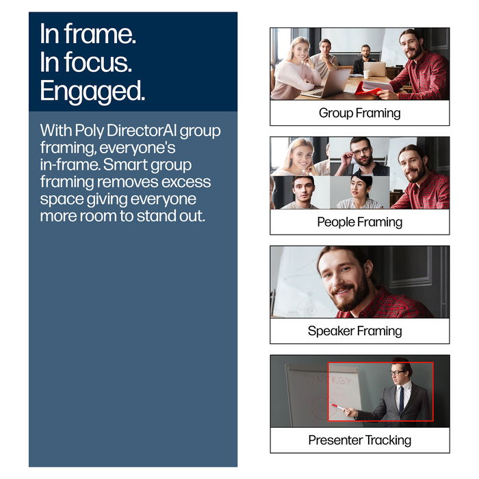 HP Poly Studio E60 Cámara Inteligente 4K MPTZ con Zoom Óptico 12x