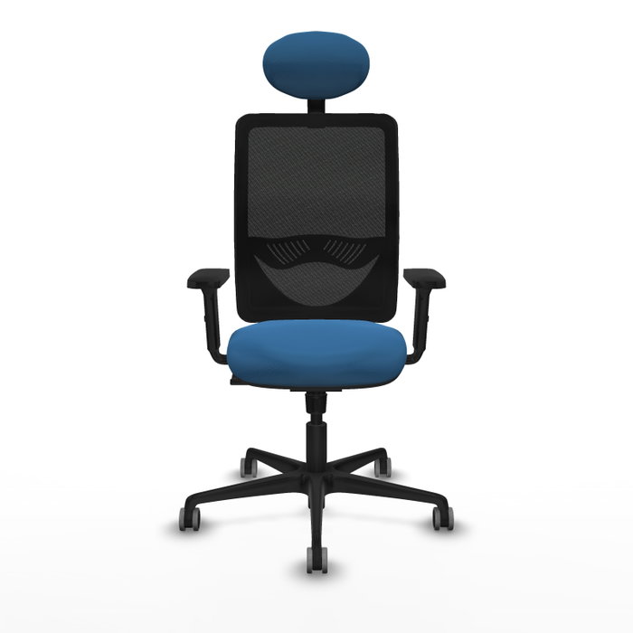PIQUERAS Y CRESPO Silla de oficina Zulema con mecanismo Sincro, Azul claro y Negro