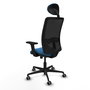 PIQUERAS Y CRESPO Silla de oficina Zulema con mecanismo Sincro, Azul claro y Negro