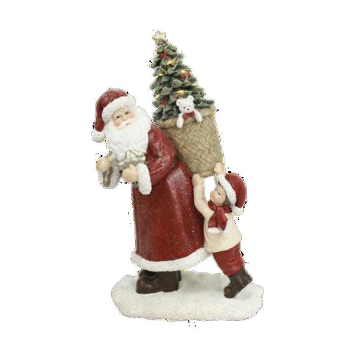 DKD Home Decor Figura de Santa en Resina 12x9x19 cm Surtida