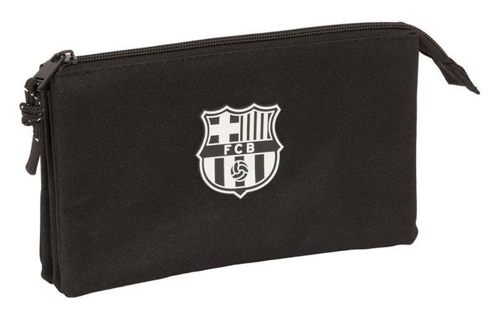 Portatodo Triple F.C. Barcelona Negro 22 x 12 x 3 cm