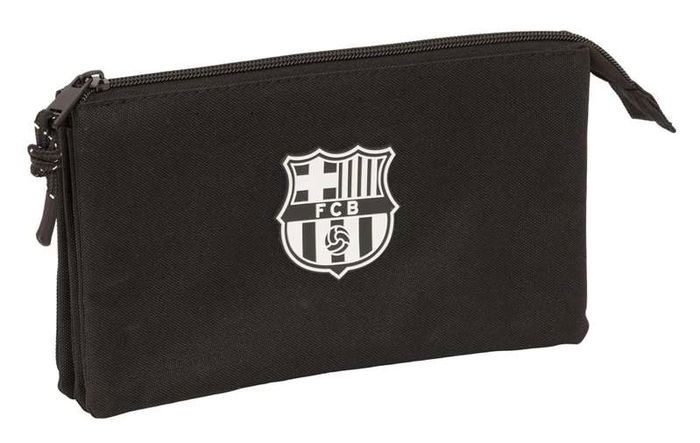 Portatodo Triple F.C. Barcelona Negro 22 x 12 x 3 cm