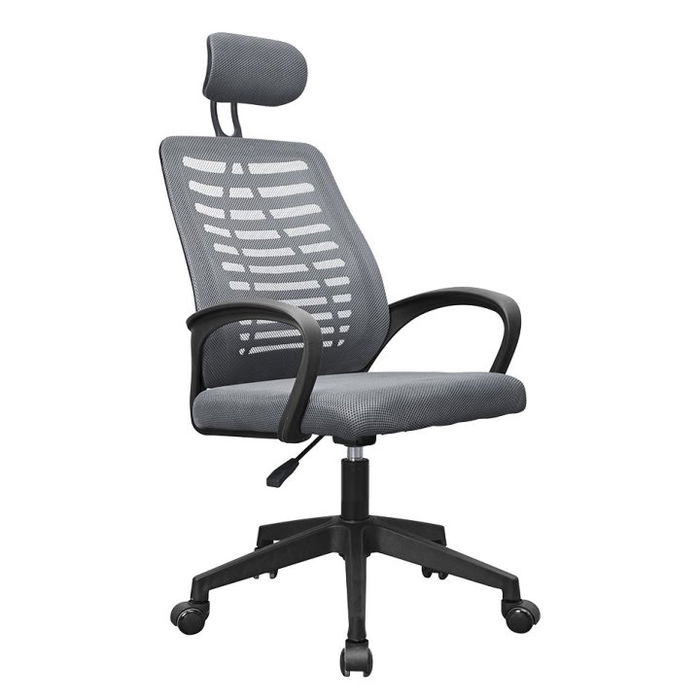 Mars Gaming Silla Ergonómica de Oficina MGC-ERGOBBGR con Respaldo de Malla Transpirable, Reposacabezas Ajustable y Función Basculante - Color Gris