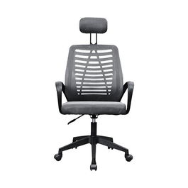 Mars Gaming Silla Ergonómica de Oficina MGC-ERGOBBGR con Respaldo de Malla Transpirable, Reposacabezas Ajustable y Función Basculante - Color Gris