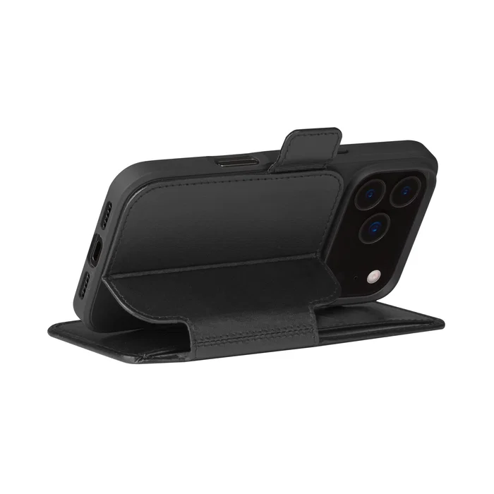 Dbramante1928 Copenhagen Funda cartera de cuero negro con soporte y bolsillos para Apple iPhone 17 Pro