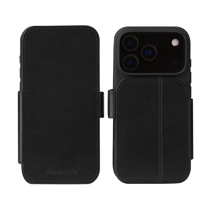 Dbramante1928 Copenhagen Funda cartera de cuero negro con soporte y bolsillos para Apple iPhone 17 Pro