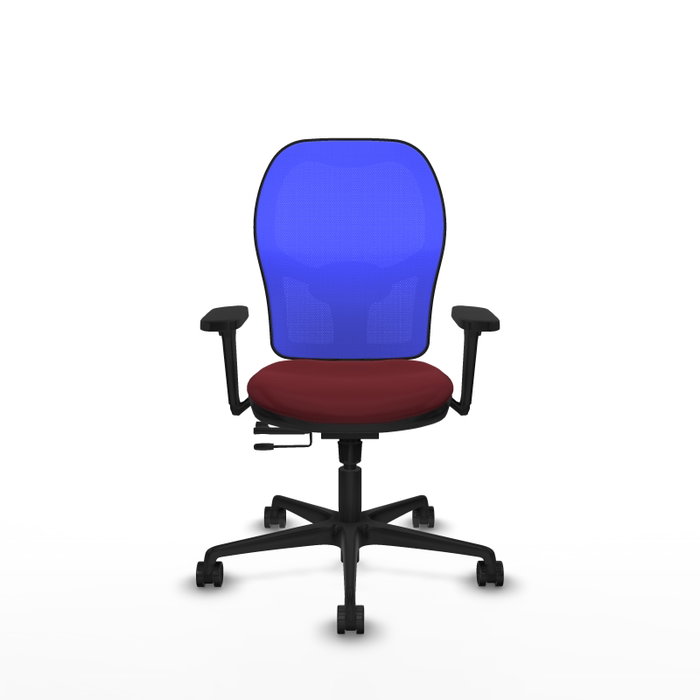 PIQUERAS Y CRESPO Silla de oficina Jorquera con mecanismo Sincro/Traslack, Granate y Azul
