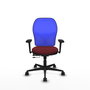 PIQUERAS Y CRESPO Silla de oficina Jorquera con mecanismo Sincro/Traslack, Granate y Azul