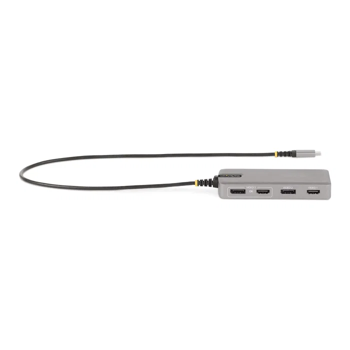 StarTech 117B-USBC-MULTIPORT Docking Station USB-C para 3 Monitores 4K, HDMI, DisplayPort, 3x USB-A 3.2, Ethernet, PD 100W, Gris