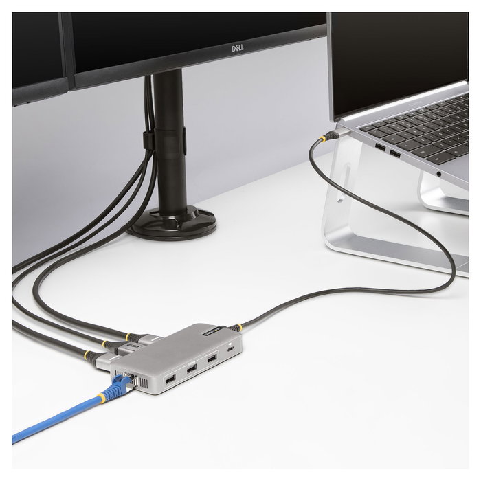 StarTech 117B-USBC-MULTIPORT Adaptador Multipuertos USB-C para 3 Monitores 4K 60Hz Doble, HDMI/DisplayPort 4K 30Hz, USB 3.2 Gen 2, PD 100W