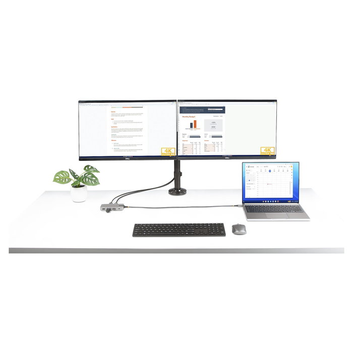 StarTech 117B-USBC-MULTIPORT Adaptador Multipuertos USB-C para 3 Monitores 4K 60Hz Doble, HDMI/DisplayPort 4K 30Hz, USB 3.2 Gen 2, PD 100W