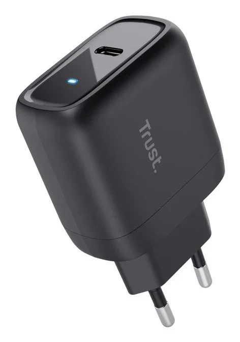Trust Maxo Cargador de Pared GaN 45W USB-C con Carga Rápida Power Delivery 3.0 Incluye Cable 2m Negro