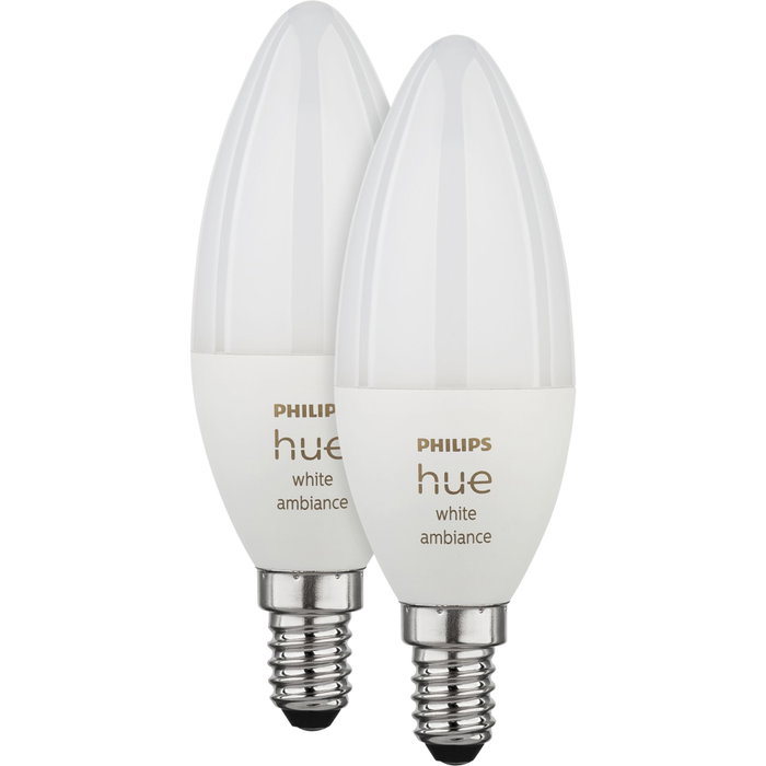 Philips Hue Pack de 2 Bombillas LED Inteligentes E14 White Ambiance Philips Hue Pack de 2 Bombillas LED Inteligentes E14 White Ambiance
