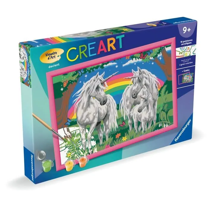 Ravensburger Kit de pintura por números Unicorn Land 25849, 31 x 21 cm, a partir de 9 años