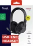 Trust Ayda Max Auriculares con Micrófono ENC USB Type-C/A Negro