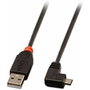 Lindy Cable USB 2.0 Tipo A a Micro-USB B con ángulo de 90°, 0,5 m, Negro