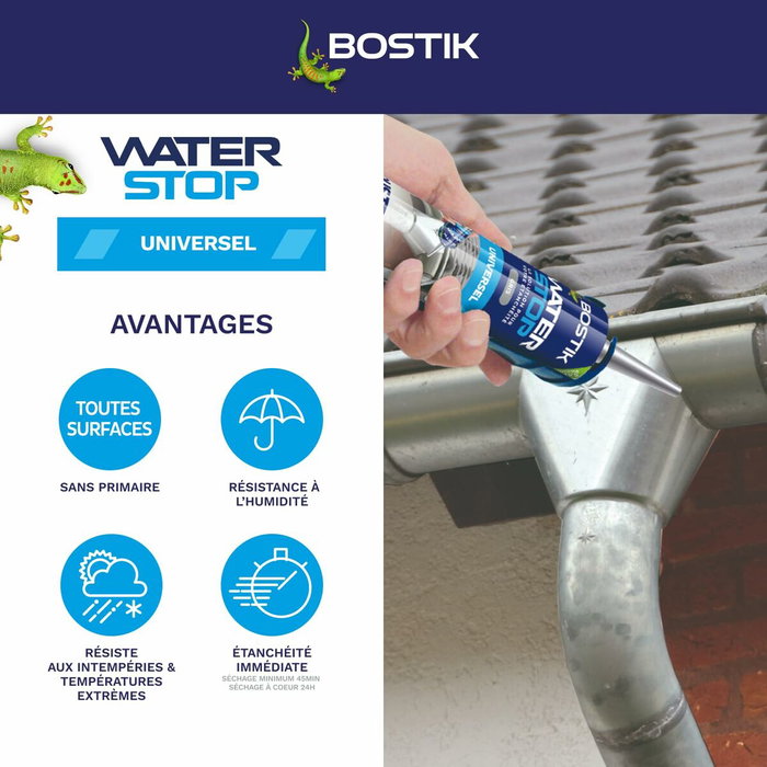 Bostik Waterstop Membrana impermeabilizante para reparación de fugas Gris 290 ml