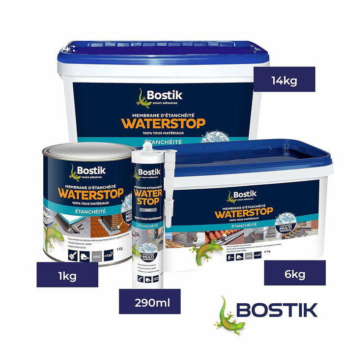Bostik Waterstop Membrana impermeabilizante para reparación de fugas Gris 290 ml