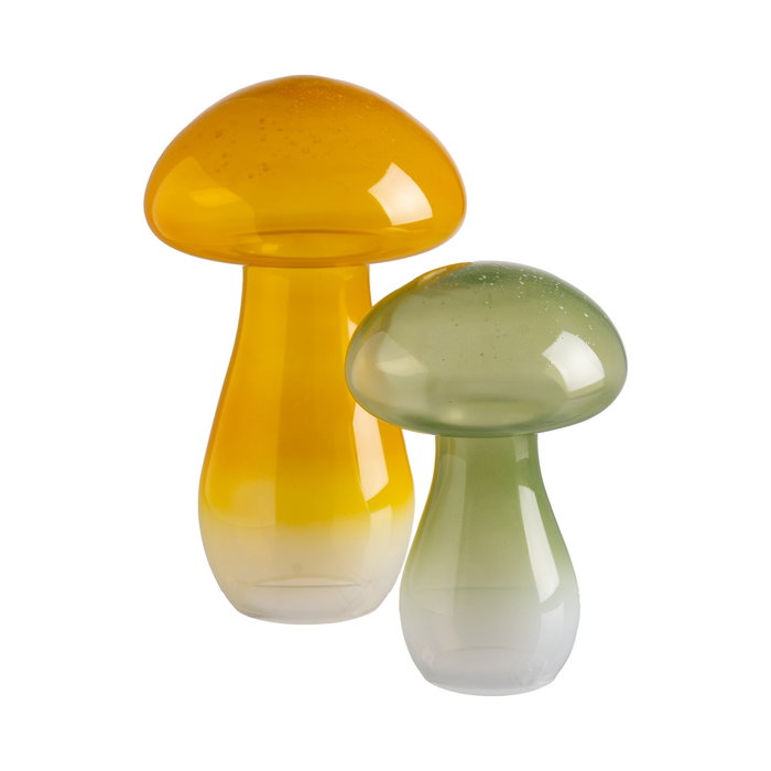 Figura Seta Amarillo Cristal Decoración 17 X 17 X 30 cm (Set de 2)