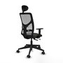 PIQUERAS Y CRESPO Silla de oficina Motilla Sincro/Traslack Negro/Gris con Cabecero Fijo y Brazos 1D