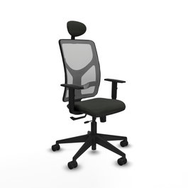 PIQUERAS Y CRESPO Silla de oficina Motilla con mecanismo Sincro/Traslack, Negro y Gris