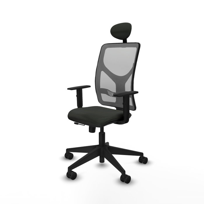 PIQUERAS Y CRESPO Silla de oficina Motilla Sincro/Traslack Negro/Gris con Cabecero Fijo y Brazos 1D PIQUERAS Y CRESPO Silla de oficina Motilla Sincro/Traslack Negro/Gris con Cabecero Fijo y Brazos 1D