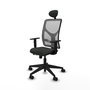 PIQUERAS Y CRESPO Silla de oficina Motilla Sincro/Traslack Negro/Gris con Cabecero Fijo y Brazos 1D