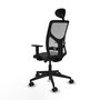 PIQUERAS Y CRESPO Silla de oficina Motilla Sincro/Traslack Negro/Gris con Cabecero Fijo y Brazos 1D