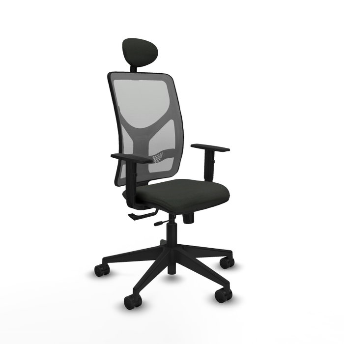 PIQUERAS Y CRESPO Silla de oficina Motilla Sincro/Traslack Negro/Gris con Cabecero Fijo y Brazos 1D PIQUERAS Y CRESPO Silla de oficina Motilla Sincro/Traslack Negro/Gris con Cabecero Fijo y Brazos 1D